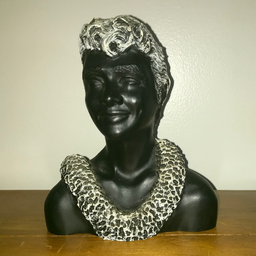 Vintage Frank Schirman Lopaka bust figurine black coral signed bust figurine